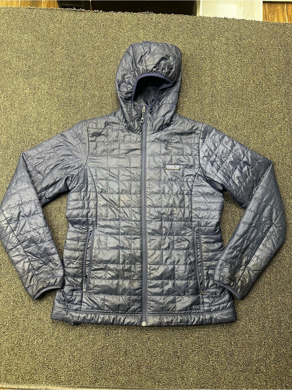 Patagonia Womens Nano Puff Hoody Blue Quilted Jacket 84227 M